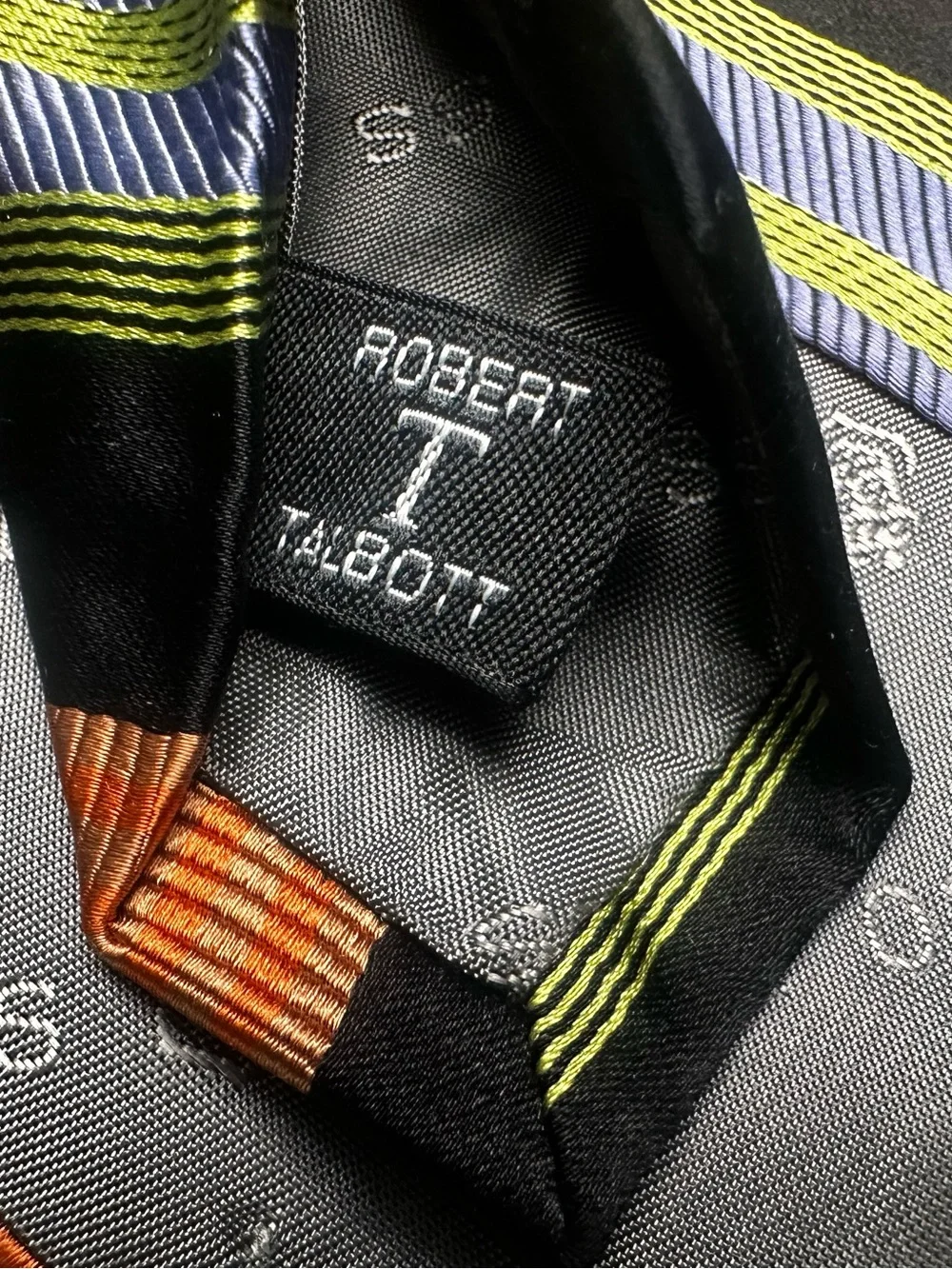 Robert Talbott “Best of Class” (H. Stockton) — Black, Orange, Periwinkle & Olive